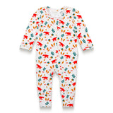 Toddler Boy Long Sleeve Zip Growsuit - Fox Forest Print